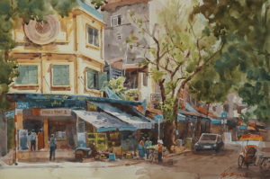 Bóng Hoàng Hôn Tranh Màu Nước Nghệ Thuật Của Hoạ Sĩ Đức Tiến