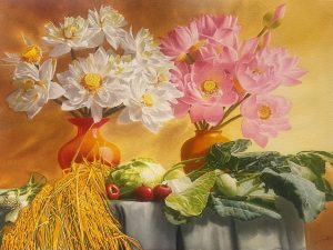 Mây Mùa Hạ - Tranh màu nước hoạ sĩ Nguyễn Đình Lâm